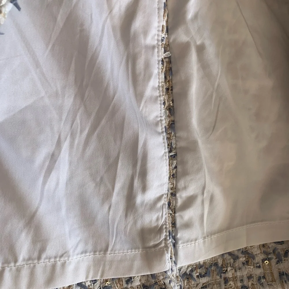 NWT Calvin Klein Women’s Tweed Knee Length Skirt Size 12 Cream Gray Beige $89 - Picture 5 of 6